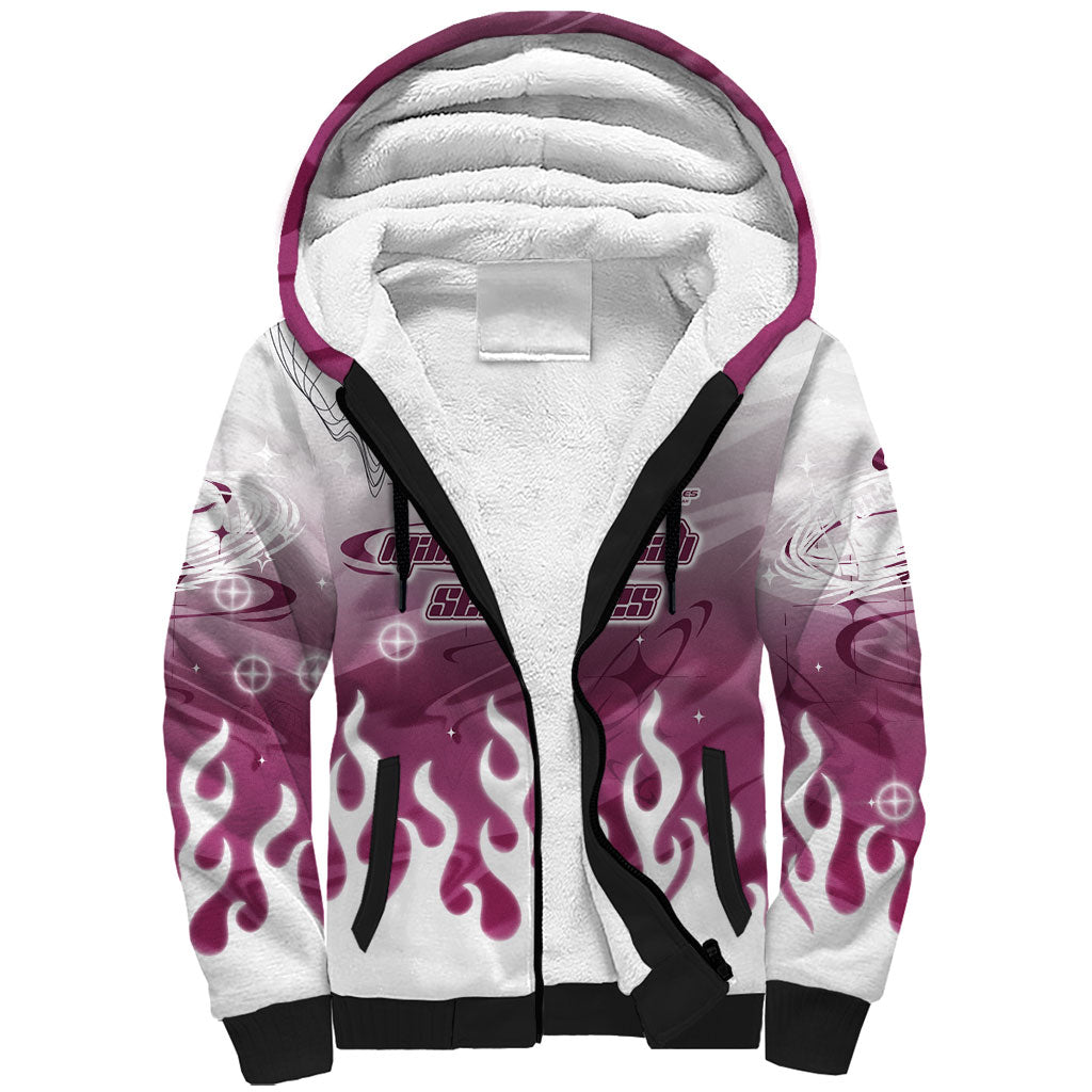 Personalized Manly Warringah Sea Eagles Sherpa Hoodie Y2K Grunge Aesthetic With Cyber Flames and Starburst Graphics