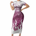 Personalized Manly Warringah Sea Eagles Short Sleeve Bodycon Dress Y2K Grunge Aesthetic With Cyber Flames and Starburst Graphics