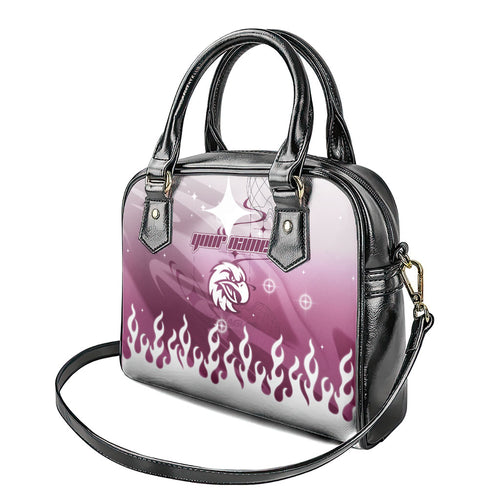 Personalized Manly Warringah Sea Eagles Shoulder Handbag Y2K Grunge Aesthetic With Cyber Flames and Starburst Graphics