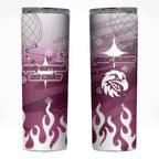 Personalized Manly Warringah Sea Eagles Skinny Tumbler Y2K Grunge Aesthetic With Cyber Flames and Starburst Graphics