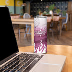 Personalized Manly Warringah Sea Eagles Skinny Tumbler Y2K Grunge Aesthetic With Cyber Flames and Starburst Graphics