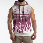 Personalized Manly Warringah Sea Eagles Sleeveless Hoodie Y2K Grunge Aesthetic With Cyber Flames and Starburst Graphics