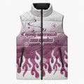 Personalized Manly Warringah Sea Eagles Sleeveless Puffer Jacket Y2K Grunge Aesthetic With Cyber Flames and Starburst Graphics