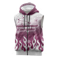 Personalized Manly Warringah Sea Eagles Sleeveless Zip Hoodie Y2K Grunge Aesthetic With Cyber Flames and Starburst Graphics