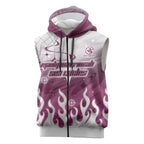 Personalized Manly Warringah Sea Eagles Sleeveless Zip Hoodie Y2K Grunge Aesthetic With Cyber Flames and Starburst Graphics