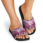 Personalized Manly Warringah Sea Eagles Slide Sandals Y2K Grunge Aesthetic With Cyber Flames and Starburst Graphics