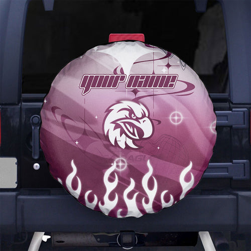 Personalized Manly Warringah Sea Eagles Spare Tire Cover Y2K Grunge Aesthetic With Cyber Flames and Starburst Graphics