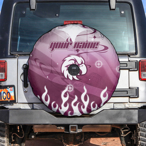 Personalized Manly Warringah Sea Eagles Spare Tire Cover Y2K Grunge Aesthetic With Cyber Flames and Starburst Graphics