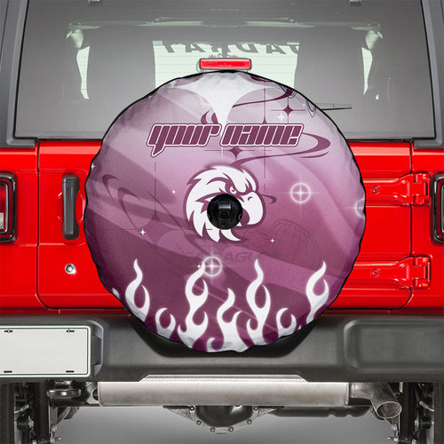 Personalized Manly Warringah Sea Eagles Spare Tire Cover Y2K Grunge Aesthetic With Cyber Flames and Starburst Graphics