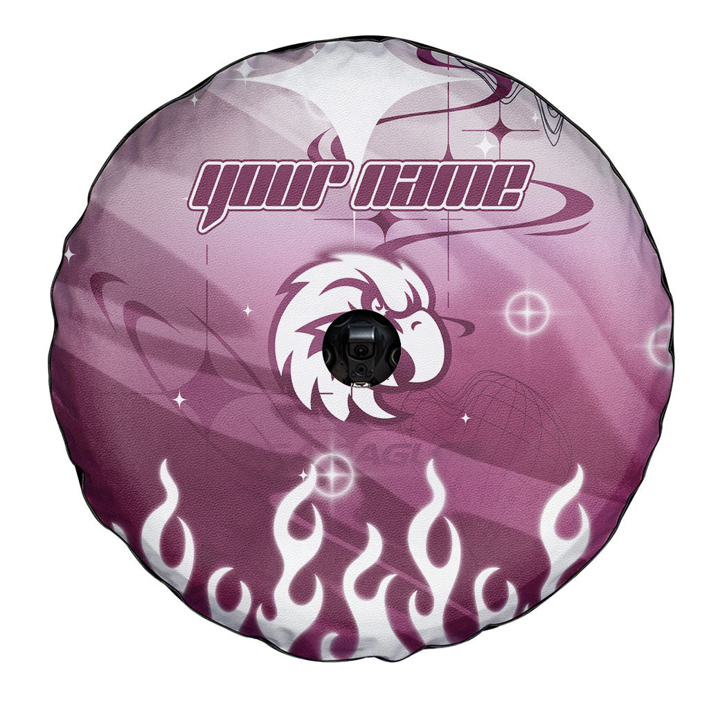 Personalized Manly Warringah Sea Eagles Spare Tire Cover Y2K Grunge Aesthetic With Cyber Flames and Starburst Graphics