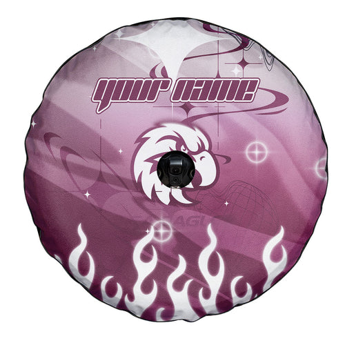 Personalized Manly Warringah Sea Eagles Spare Tire Cover Y2K Grunge Aesthetic With Cyber Flames and Starburst Graphics