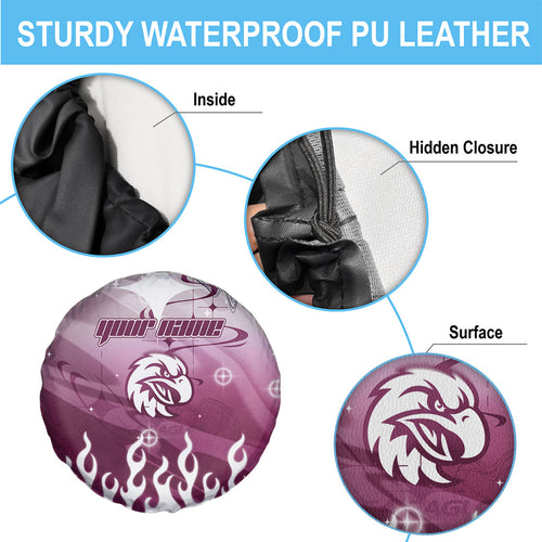 Personalized Manly Warringah Sea Eagles Spare Tire Cover Y2K Grunge Aesthetic With Cyber Flames and Starburst Graphics