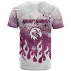Personalized Manly Warringah Sea Eagles T Shirt Y2K Grunge Aesthetic With Cyber Flames and Starburst Graphics