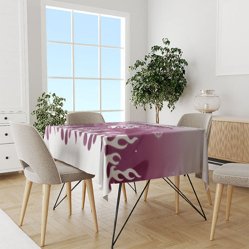Personalized Manly Warringah Sea Eagles Tablecloth Y2K Grunge Aesthetic With Cyber Flames and Starburst Graphics
