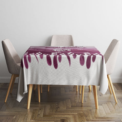 Personalized Manly Warringah Sea Eagles Tablecloth Y2K Grunge Aesthetic With Cyber Flames and Starburst Graphics