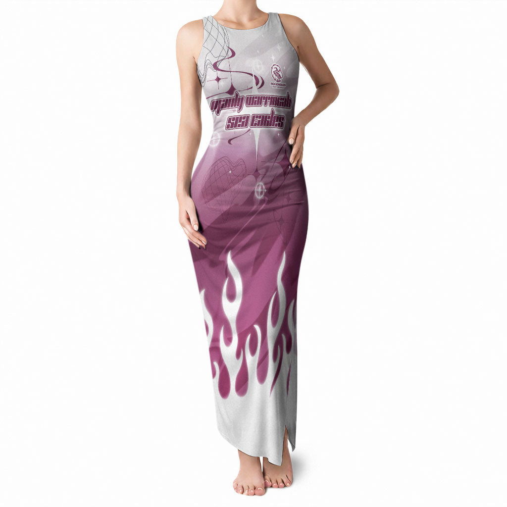 Personalized Manly Warringah Sea Eagles Tank Maxi Dress Y2K Grunge Aesthetic With Cyber Flames and Starburst Graphics
