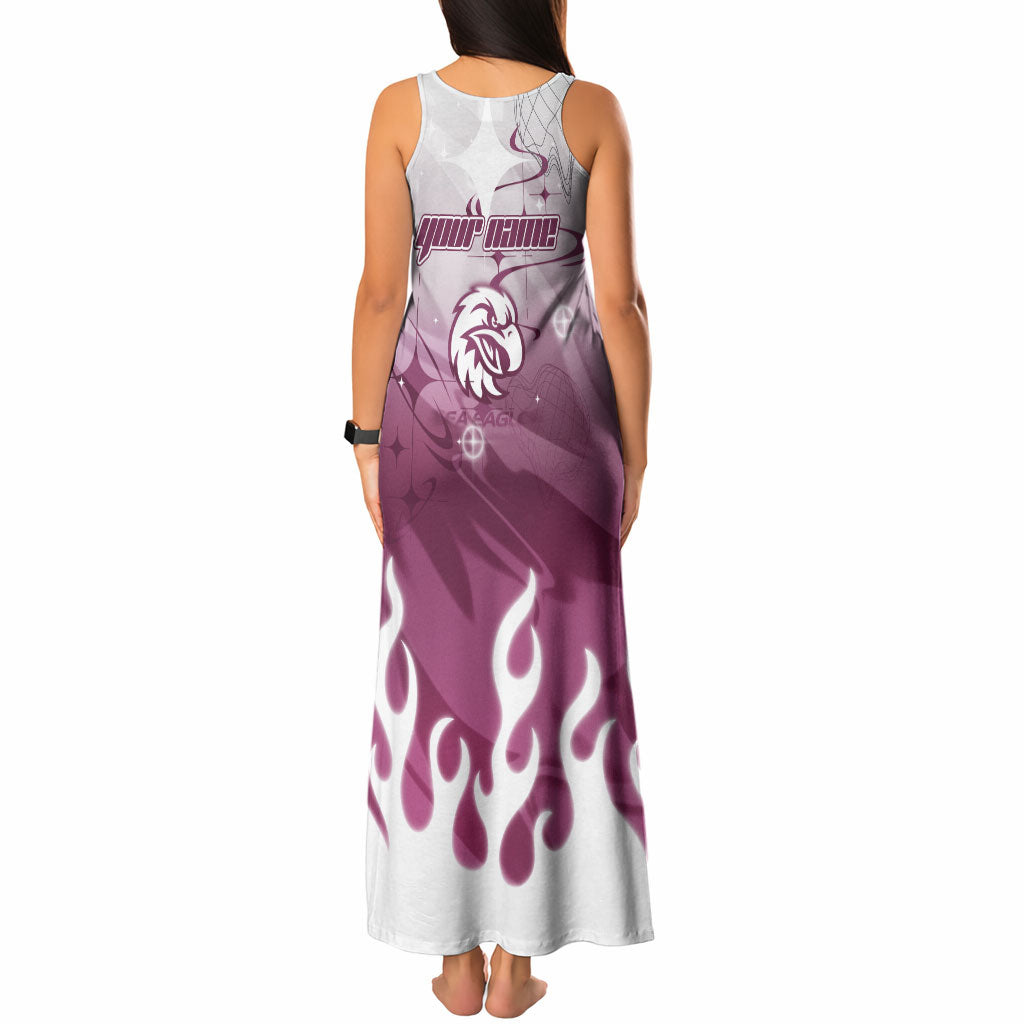 Personalized Manly Warringah Sea Eagles Tank Maxi Dress Y2K Grunge Aesthetic With Cyber Flames and Starburst Graphics