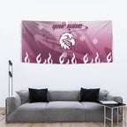 Personalized Manly Warringah Sea Eagles Tapestry Y2K Grunge Aesthetic With Cyber Flames and Starburst Graphics
