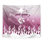 Personalized Manly Warringah Sea Eagles Tapestry Y2K Grunge Aesthetic With Cyber Flames and Starburst Graphics