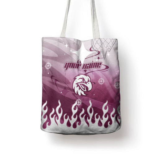 Personalized Manly Warringah Sea Eagles Tote Bag Y2K Grunge Aesthetic With Cyber Flames and Starburst Graphics