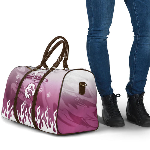 Personalized Manly Warringah Sea Eagles Travel Bag Y2K Grunge Aesthetic With Cyber Flames and Starburst Graphics