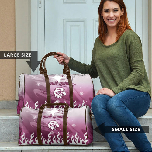 Personalized Manly Warringah Sea Eagles Travel Bag Y2K Grunge Aesthetic With Cyber Flames and Starburst Graphics