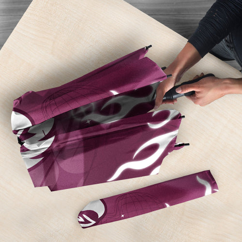 Personalized Manly Warringah Sea Eagles Umbrella Y2K Grunge Aesthetic With Cyber Flames and Starburst Graphics