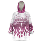Personalized Manly Warringah Sea Eagles Wearable Blanket Hoodie Y2K Grunge Aesthetic With Cyber Flames and Starburst Graphics