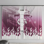 Personalized Manly Warringah Sea Eagles Window Curtain Y2K Grunge Aesthetic With Cyber Flames and Starburst Graphics