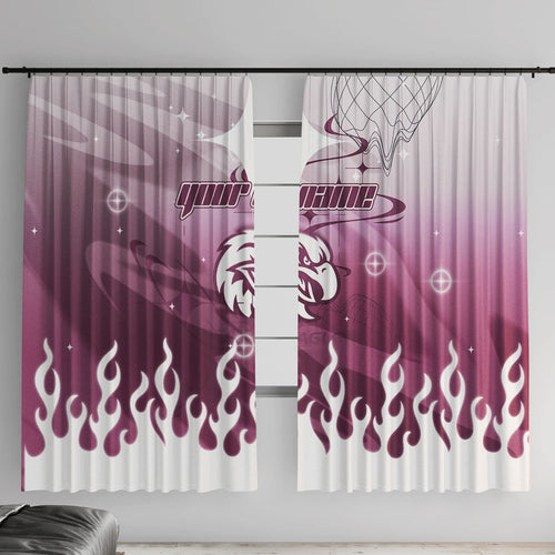 Personalized Manly Warringah Sea Eagles Window Curtain Y2K Grunge Aesthetic With Cyber Flames and Starburst Graphics