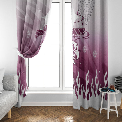 Personalized Manly Warringah Sea Eagles Window Curtain Y2K Grunge Aesthetic With Cyber Flames and Starburst Graphics
