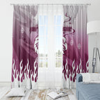 Personalized Manly Warringah Sea Eagles Window Curtain Y2K Grunge Aesthetic With Cyber Flames and Starburst Graphics