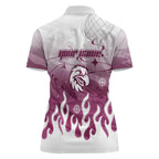 Personalized Manly Warringah Sea Eagles Women Polo Shirt Y2K Grunge Aesthetic With Cyber Flames and Starburst Graphics