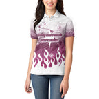 Personalized Manly Warringah Sea Eagles Women Polo Shirt Y2K Grunge Aesthetic With Cyber Flames and Starburst Graphics