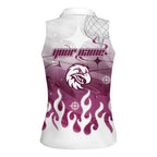 Personalized Manly Warringah Sea Eagles Women Sleeveless Polo Shirt Y2K Grunge Aesthetic With Cyber Flames and Starburst Graphics