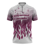 Personalized Manly Warringah Sea Eagles Zipper Polo Shirt Y2K Grunge Aesthetic With Cyber Flames and Starburst Graphics