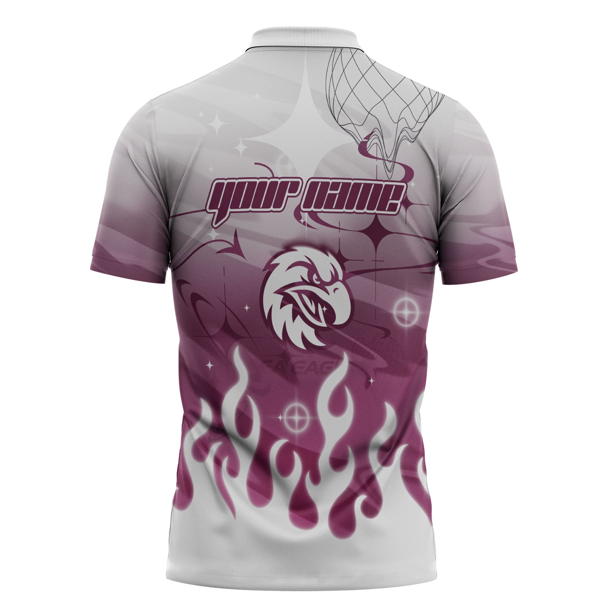 Personalized Manly Warringah Sea Eagles Zipper Polo Shirt Y2K Grunge Aesthetic With Cyber Flames and Starburst Graphics