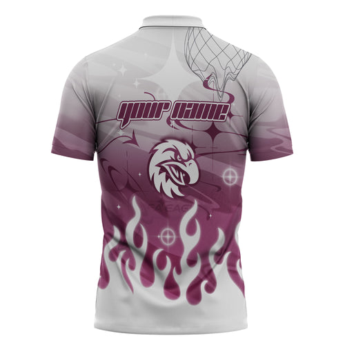 Personalized Manly Warringah Sea Eagles Zipper Polo Shirt Y2K Grunge Aesthetic With Cyber Flames and Starburst Graphics