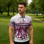 Personalized Manly Warringah Sea Eagles Zipper Polo Shirt Y2K Grunge Aesthetic With Cyber Flames and Starburst Graphics