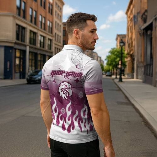 Personalized Manly Warringah Sea Eagles Zipper Polo Shirt Y2K Grunge Aesthetic With Cyber Flames and Starburst Graphics