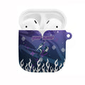 Personalized Melbourne Storm AirPods Case Y2K Grunge Aesthetic With Cyber Flames and Starburst Graphics