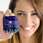 Personalized Melbourne Storm AirPods Case Y2K Grunge Aesthetic With Cyber Flames and Starburst Graphics