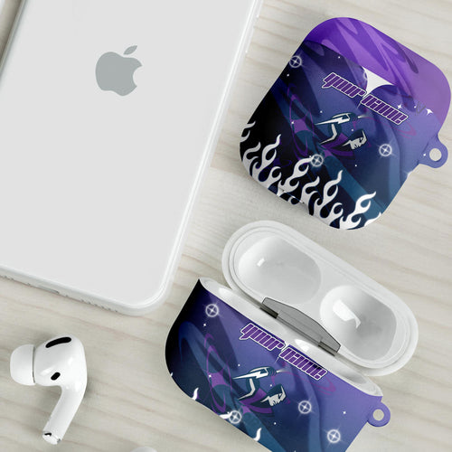 Personalized Melbourne Storm AirPods Case Y2K Grunge Aesthetic With Cyber Flames and Starburst Graphics