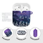 Personalized Melbourne Storm AirPods Case Y2K Grunge Aesthetic With Cyber Flames and Starburst Graphics