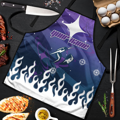 Personalized Melbourne Storm Apron Y2K Grunge Aesthetic With Cyber Flames and Starburst Graphics