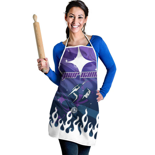 Personalized Melbourne Storm Apron Y2K Grunge Aesthetic With Cyber Flames and Starburst Graphics