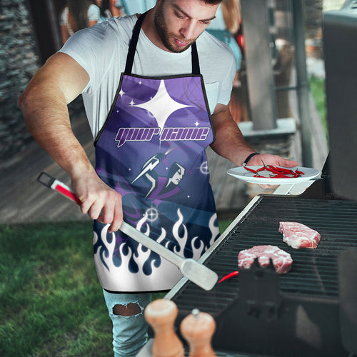 Personalized Melbourne Storm Apron Y2K Grunge Aesthetic With Cyber Flames and Starburst Graphics