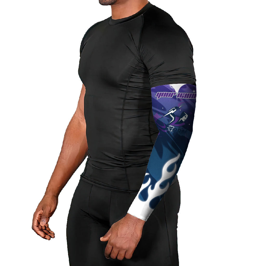 Personalized Melbourne Storm Arm Sleeves Y2K Grunge Aesthetic With Cyber Flames and Starburst Graphics