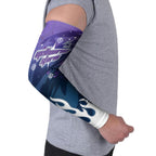 Personalized Melbourne Storm Arm Sleeves Y2K Grunge Aesthetic With Cyber Flames and Starburst Graphics