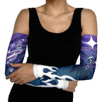 Personalized Melbourne Storm Arm Sleeves Y2K Grunge Aesthetic With Cyber Flames and Starburst Graphics